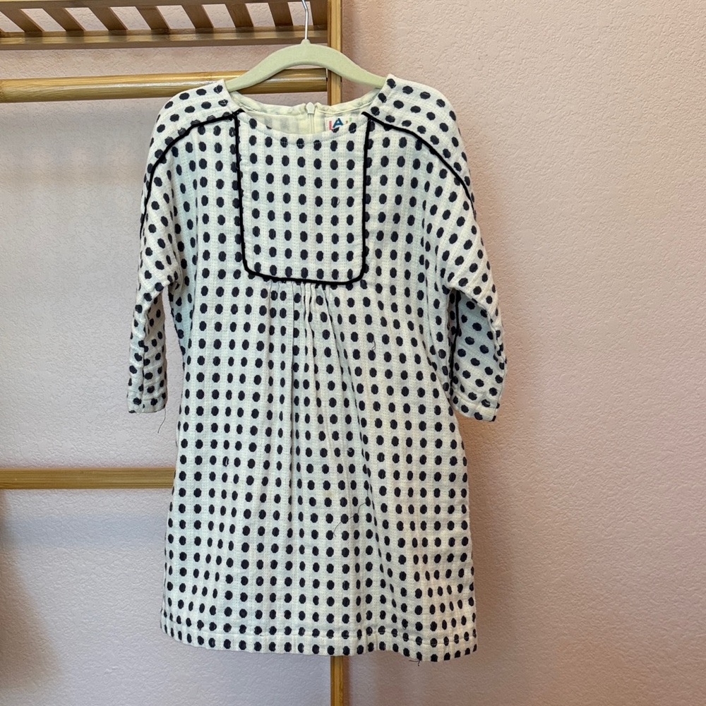 Chic Polka Dot Kids Dress - Black and White